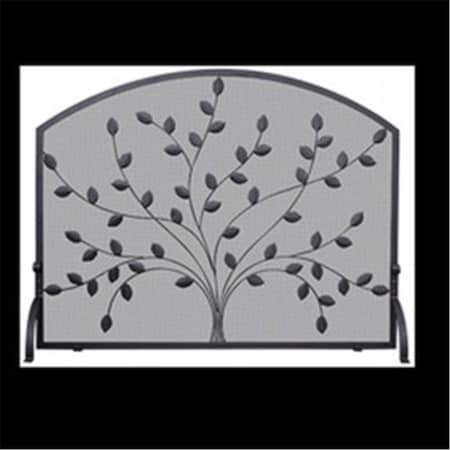 Blueprints Single Panel Black Wrought Iron Screen With Leaves BL139882